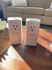 2 x NETGEAR Powerline 1200 Extra Outlet PLP1200S Ethernet Extender