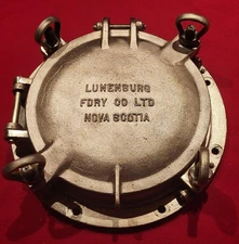 Large Bronze Porthole W Storm Cover Lunenburg Foundry Canadian Maritime History 
