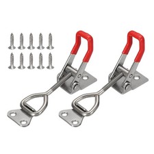 2Pack 4002 304 Stainless Steel Adjustable Toggle Latch Leather Case Silver