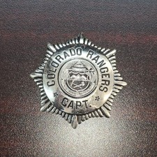 1987 Franklin Mint Colorado Rangers Captain Badge - .925 Sterling Lawman Series