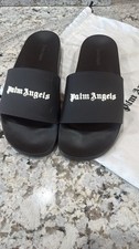 Palm Angels Logo Embossed Sandals Men Size 10 Black Authentic