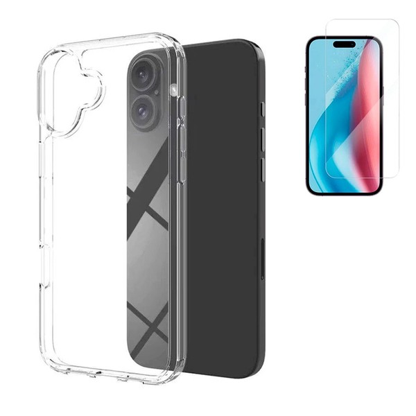 Funda Para iPhone 17 Transparente Silicona Gel Lisa Premium + Protector Cristal