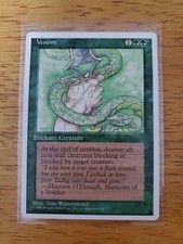 Magic the Gathering: Venom Enchant Creature 1995 Illustration: Tom Wänerstrand