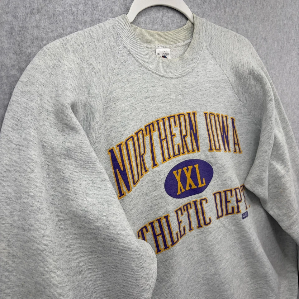 Vintage Northern Iowa Panthers Sweatshirt Mens XL Made USA Fruit of the Loom 90s - Image 3 of 4