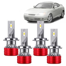 For Hyundai Tiburon 2003-2006 4x H7 H7 Led Headlight Bulbs Kit High Low White For Hyundai Tiburon 2003-2006 4x H7 H7 Led Headlight Bulbs Kit High Low White