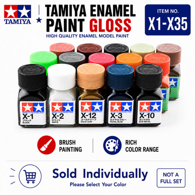 Tamiya Color Enamel Paint Gloss 80001-80034 X-1 to X-34 (10ml) Multiple Options