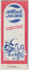 Vintage 1986 Milford Jai-Alai August 11th Evening Program