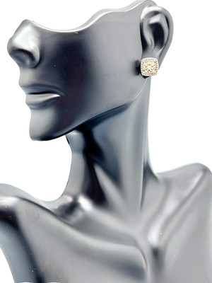 1/10 CTTW Bridge Diamond Sterling Silver Stud Earrings