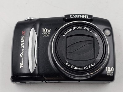 Canon PowerShot SX120 IS 10,0 MP Digitalkamera Schwarz - Funktionstüchtig