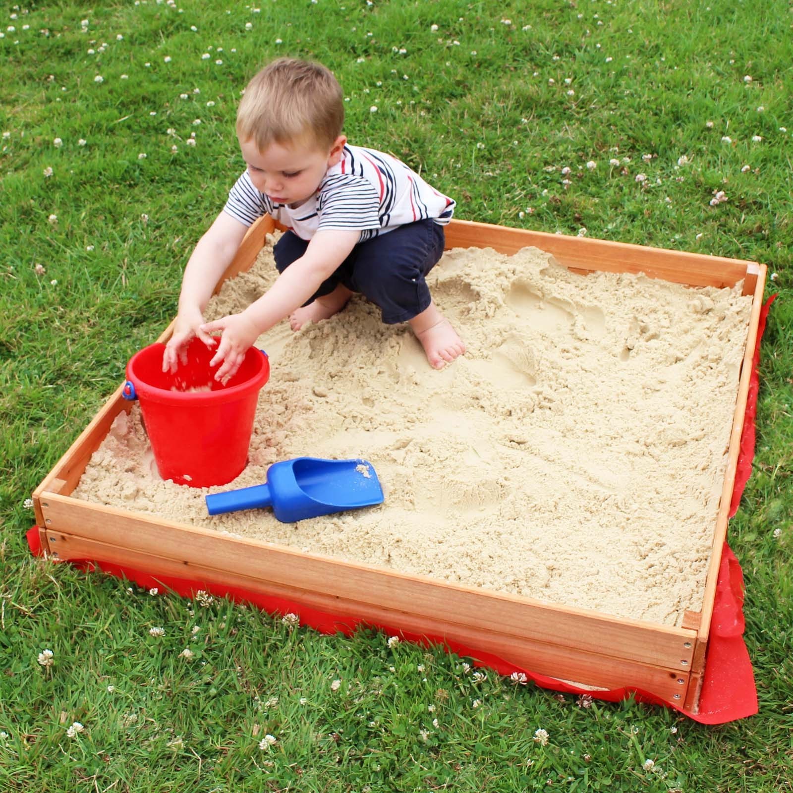 Wooden Sand Pit Sand Box Outdoor Indoor Kids Playground Ball Pit Lid Cover Set