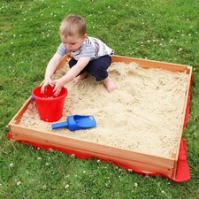 Wooden Sand Pit Kids 90x90cm Ball Pit Outdoor Indoor Play Box Lid Cover Set