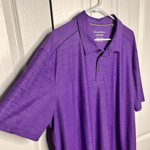 Tommy Bahama Island Zone Performance Marlin Polo Heather Purple Shirt 3XL New - Picture 3 of 8