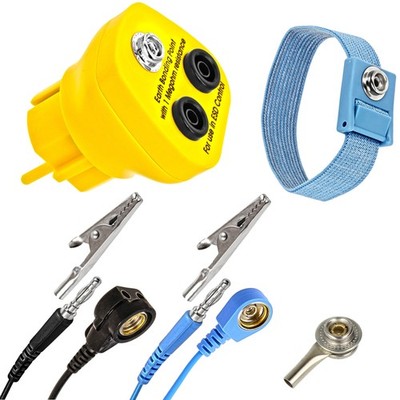 Antistatik-Schutzkontaktstecker Erdungsbaustein + Manschette + 1,7m Verlängerung
