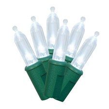Indoor/Outdoor 100-Count LED Mini Christmas String Lights, Cool White, Green Wir