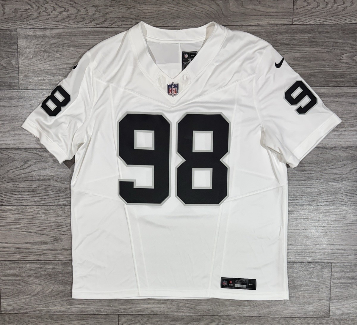 Las Vegas Raiders #98 Maxx Crosby White NFL Jersey Shirt Size XL