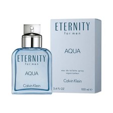 ETERNITY AQUA BY CALVIN KLEIN 3.4 OZ EDT SPRAY FOR MEN NEW IN BOX