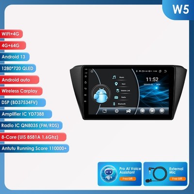 8Kern 4G+64GB Android Autoradio GPS CarPlay DSP Für Skoda Fabia 3 III 2014-2021