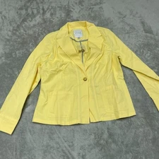 Joan Rivers Signature Twill Cinched Back Blazer Yellow Medium a0168