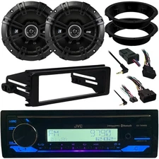 JVC KD-T92MBS Marine Receiver, 2x 6.5" Speaker, Handlebar Kit,Harley Accessories
