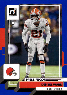 2022 Donruss Denzel Ward #214 Blue Press Proof Cleveland Browns 17K
