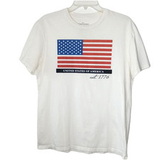 General Standard USA Flag T-Shirt Mens M Cotton 1776 America 250-Made in USA Tee