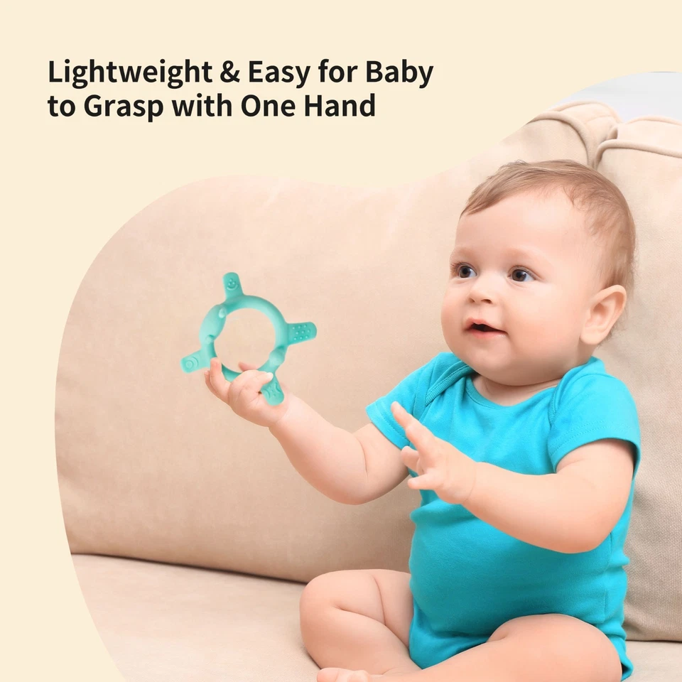 Pigeon Silicone Baby Teether, Multi-Textured Teething Relief Toys, 3 Months+ 2pc - Image 3 of 4