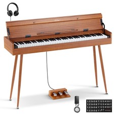 Eastar EUP-100 Digital Piano 88 Key Weighted Keyboard Full Full, Retro Wood
