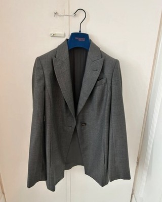 Brunello Cucinelli Blazer FR 40 IT42 Grau Monili Perlen Schurwolle Neu Luxus