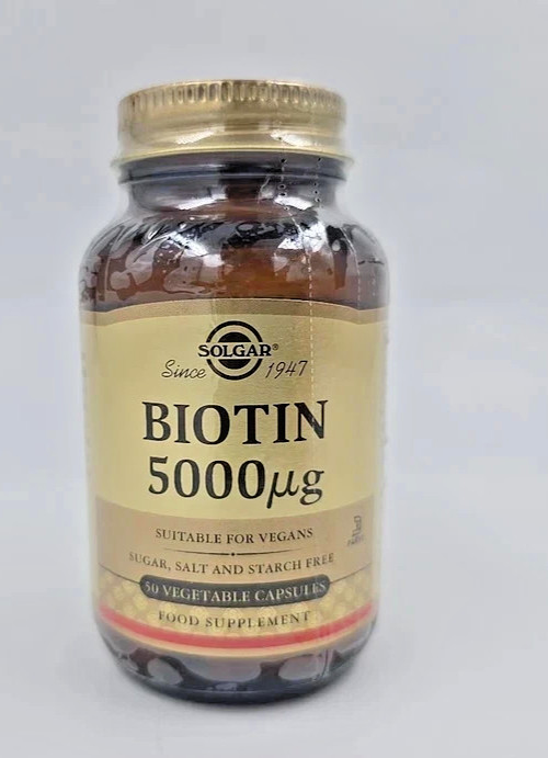 Solgar Biotin 5000 mcg Vegetable Capsules - Pack of 50 UK Business