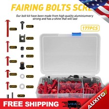 Motorcycle Red Complete Fairing Bolt Kit Body Set Screw Replacement Universal US