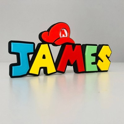 Personalisierte Super Mario inspirierte Namensschild Plakette - 3D individueller Name Geschenk