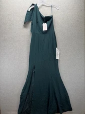 Dress The Population Georgina Dress Womens Small Green One Shoulder Mermaid Gown