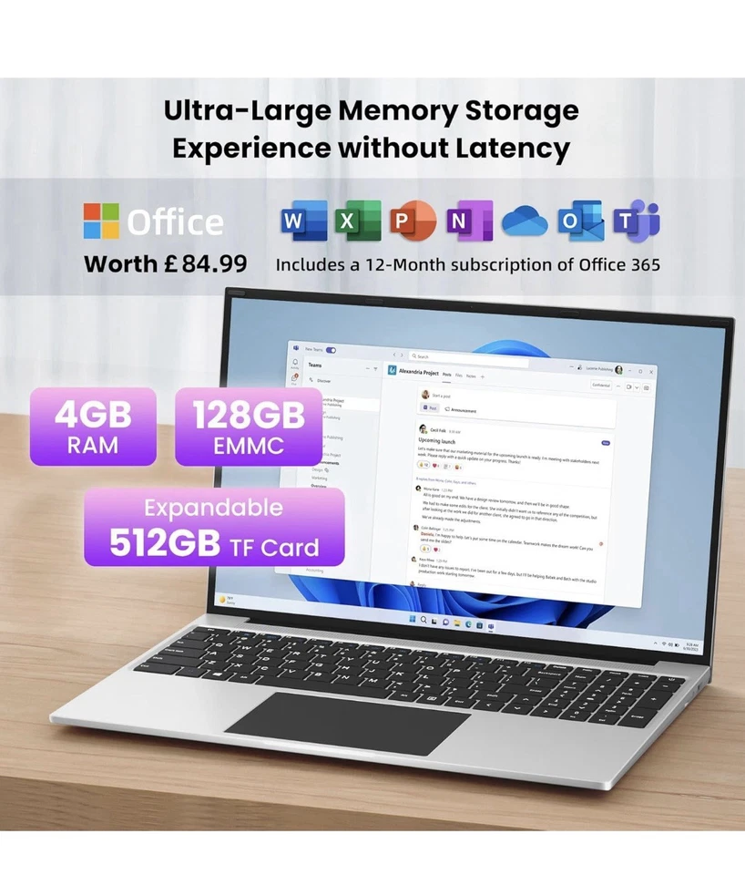 Jumper Laptop, 16 inch Full HD Display, 1920x1200 Pixel IPS screen, 4GB RAM 128G - Image 3 of 4