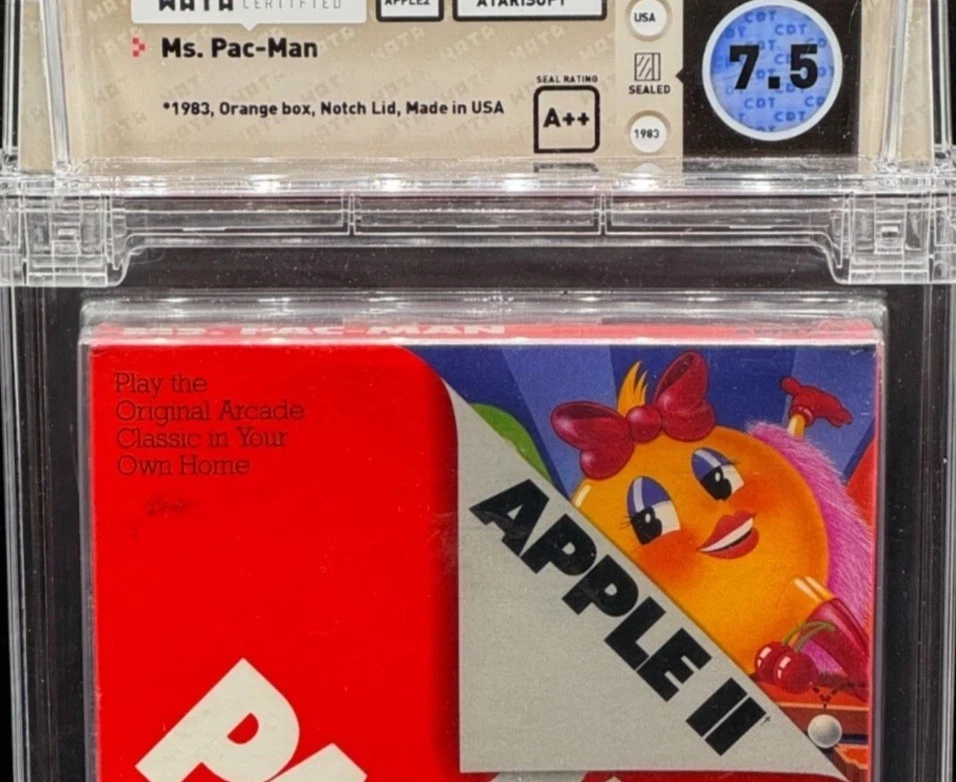 Ms Pac-Man Apple II 2 Computer Atarisoft Orange Box Sealed New WATA 7.5 A++ - Image 4 of 4