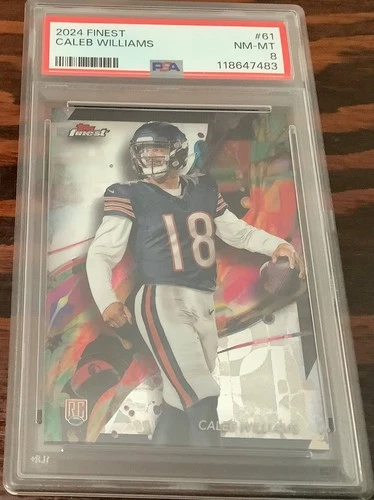 Caleb Williams 2024 Topps Finest #61 PSA 8 Rookie Card Bears
