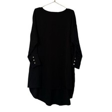 Zara Basic Black Dress with Gold Buttons - Size Medium