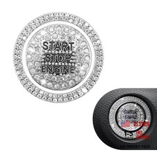 2PCS Bling Rhinestone Car Push Start Button Cover, Exquisite Crystal Double