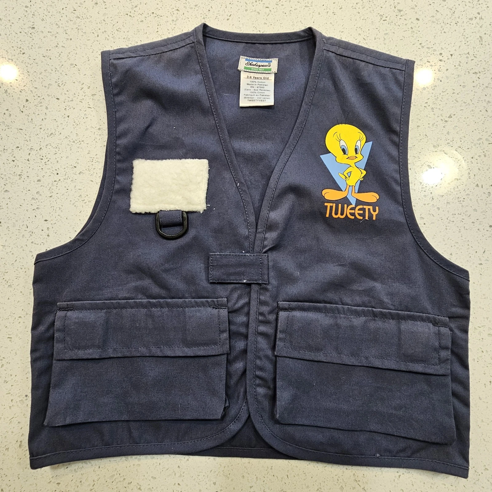 Shakespeare X Looney Tunes Collab VTG 90's Tweety Bird Fishing Vest 3-6 Yrs