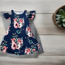 Unbranded Women's Casual Long Dress Cold Shoulder Floral Print Maxi Dress Size L