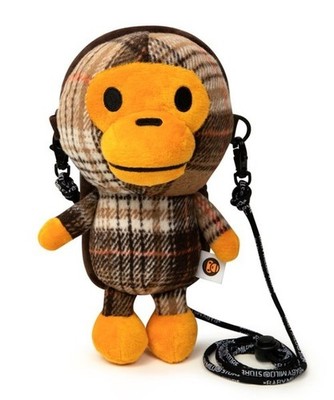 A BATHING APE BABY MILO Check Mobile Bag Shoulder Pouch Phone Case BAPE New