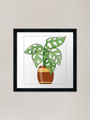 Monkey Mask Monstera Framed Art Pri Framed Wall Art Poster Canvas Print Picture