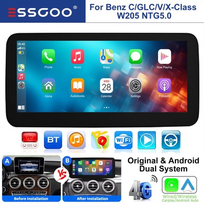 10'' Car Stereo For Benz X253 W205 NTG5.0 CarPlay Android Auto 6+128G BT GPS WIFI