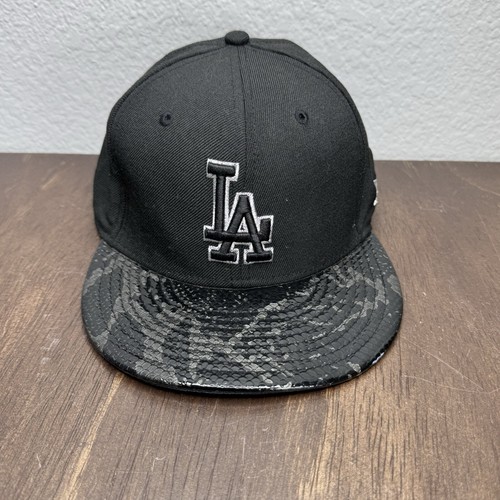 Los Angeles Dodgers Hat Black Snakeskin Bill New Era 9Fifty - One Size Fits Most - Picture 1 of 11