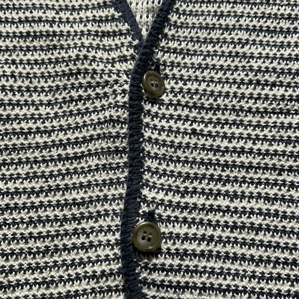 Colete de malha vintage anos 90 High Sierra masculino tamanho XL branco azul feito em Hong Kong - Imagem 2 de 4