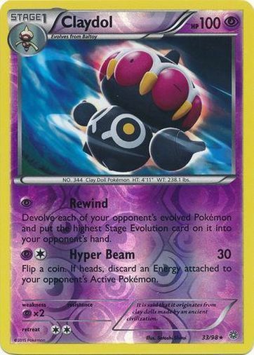 Pokemon XY Ancient Origins Claydol Reverse Holo Rare 33/98