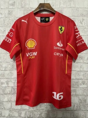 PUMA Scuderia Ferrari Formula 1 F1 Men's 2024 Jersey Charles Leclerc T-Shirt Med