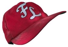 the initials FL vintage Mesh Baseball SnapBack Hat Cap Made in the USA
