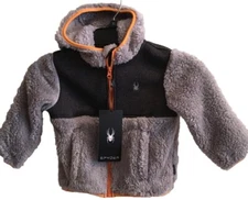 SPYDER BABY TODDLER FLEECE ZIPPERED HOODIE JACKET Szs 12M & 24M GRAY NWT