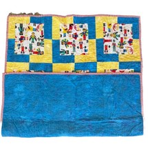 VTG Handmade PATCHWORK Quilt CHILDS Blanket Throw Crib Bed Kids Lap 46X34"