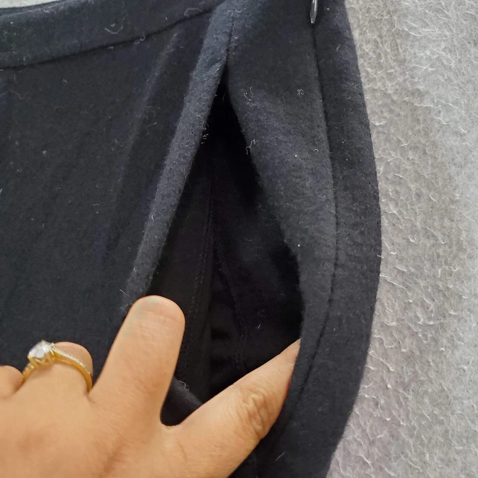 Pantalones de mujer Vince 8 negros mezcla de lana pierna ancha cintura alta tobillo LEER Foto 2 de 4